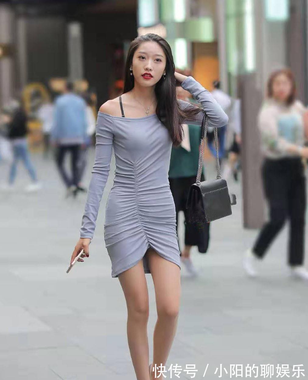 魅力|单肩裙简洁大方，充满知性优雅的魅力，适合日常穿着
