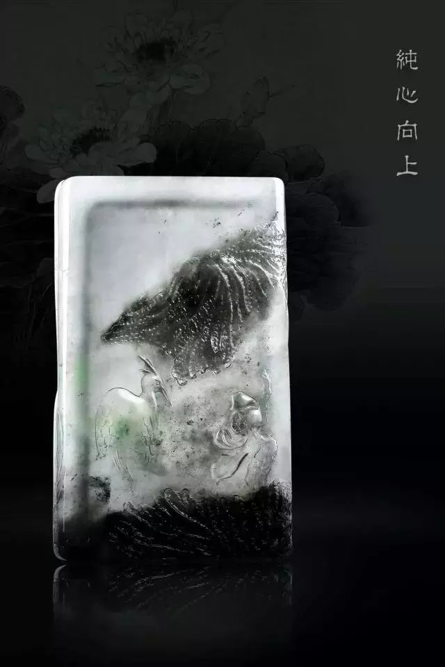 黑与白|翡翠玉雕中的水墨画,这样的意境翡翠你肯定没有见过!