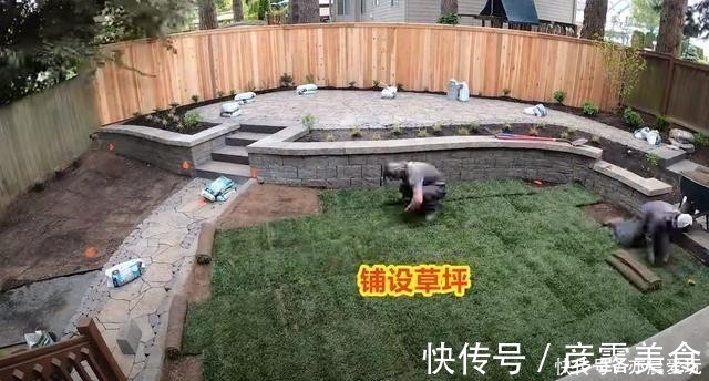 铺石板路砌台阶,荒芜庭院经过10天改造,一半花园一半休闲