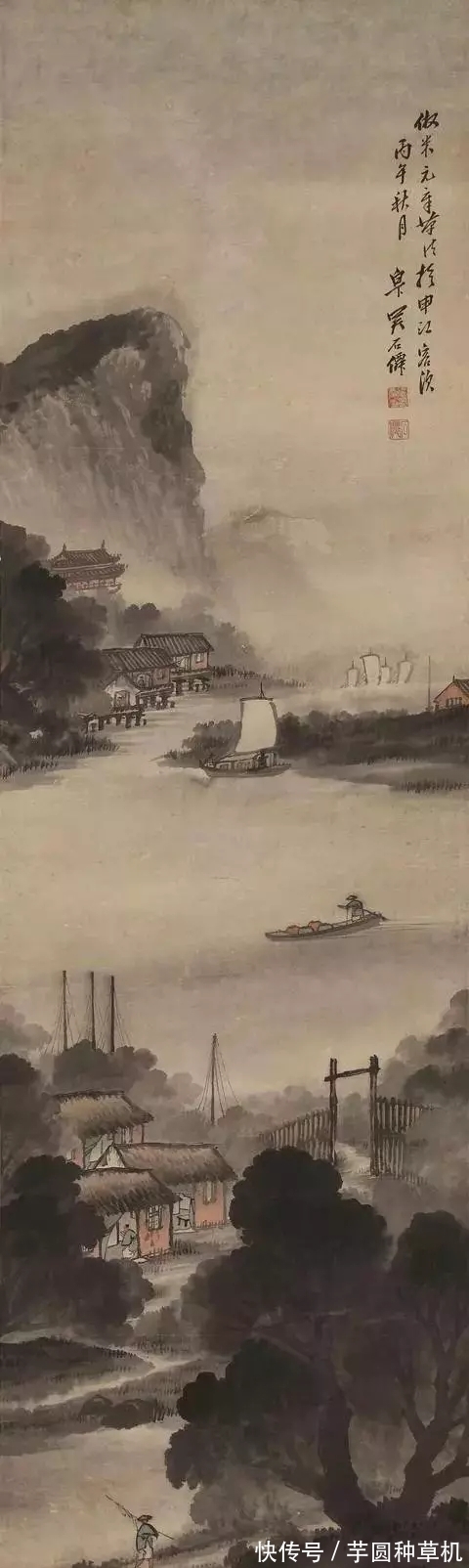 山水画@海派山水画大家|吴石仙的烟雨蒙蒙
