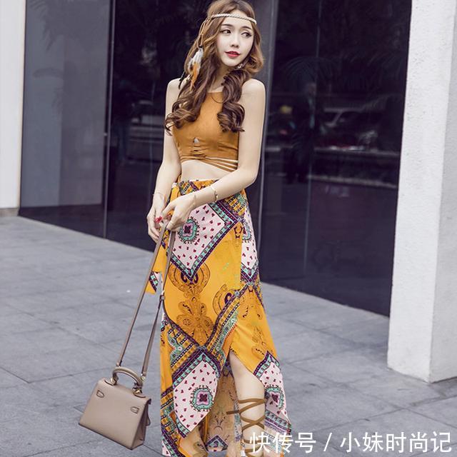 沙滩裙 好身材别不敢秀,这几款雪纺裙显瘦不庸俗