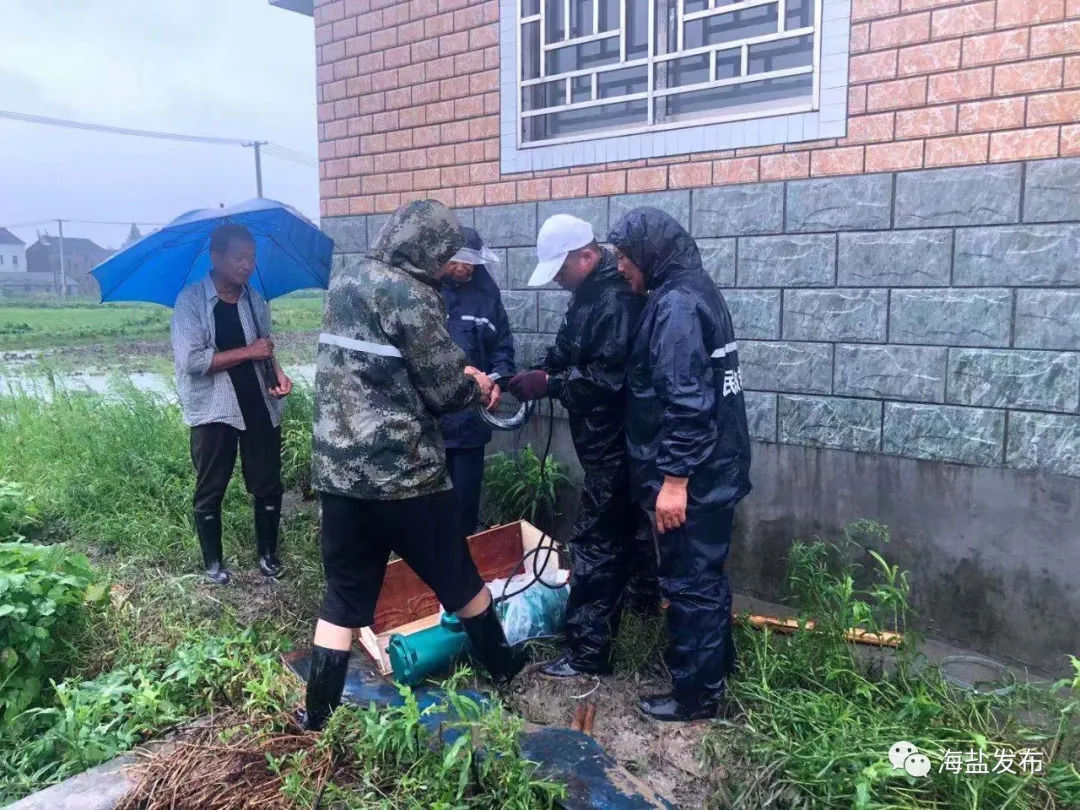 工作人员|海盐：风雨不停，我们不退！