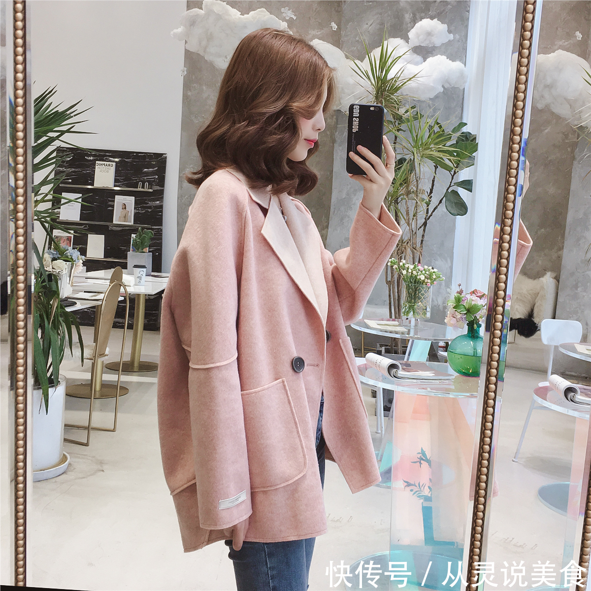 毛呢外套 小个子女人就别跟风穿长大衣,刚上新一种呢外套,上身贼洋气