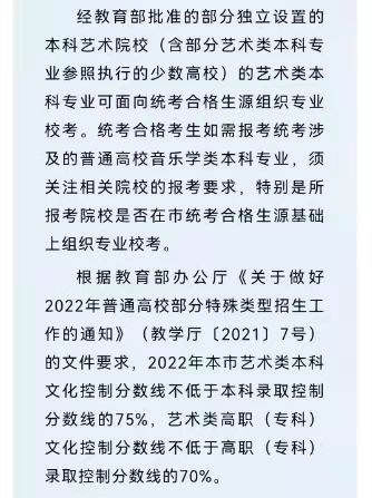 艺术类|沪2022高招各艺术类专业统考合格线及合格名单公布！