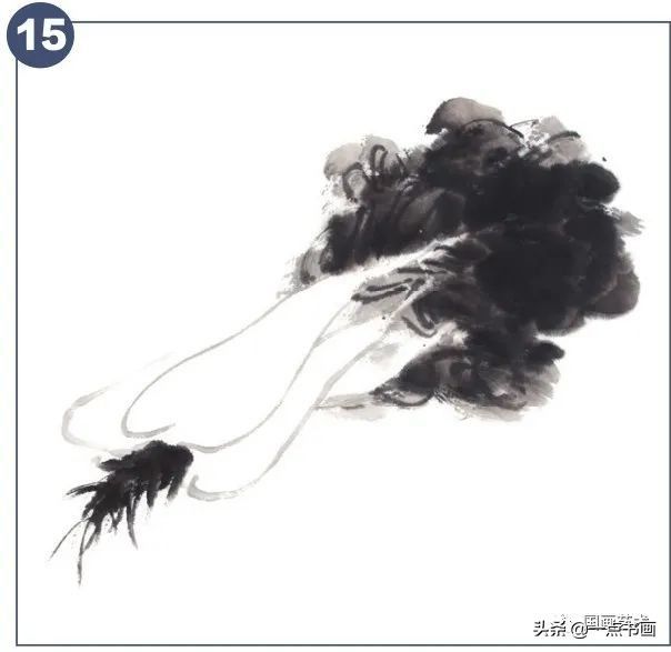 一步一步学画水墨大白菜