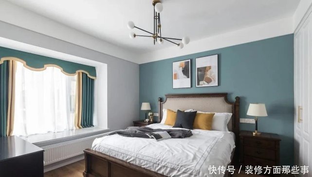 客厅|138平美式风三居室,田园风格的客厅是宽阔而富有前史气味