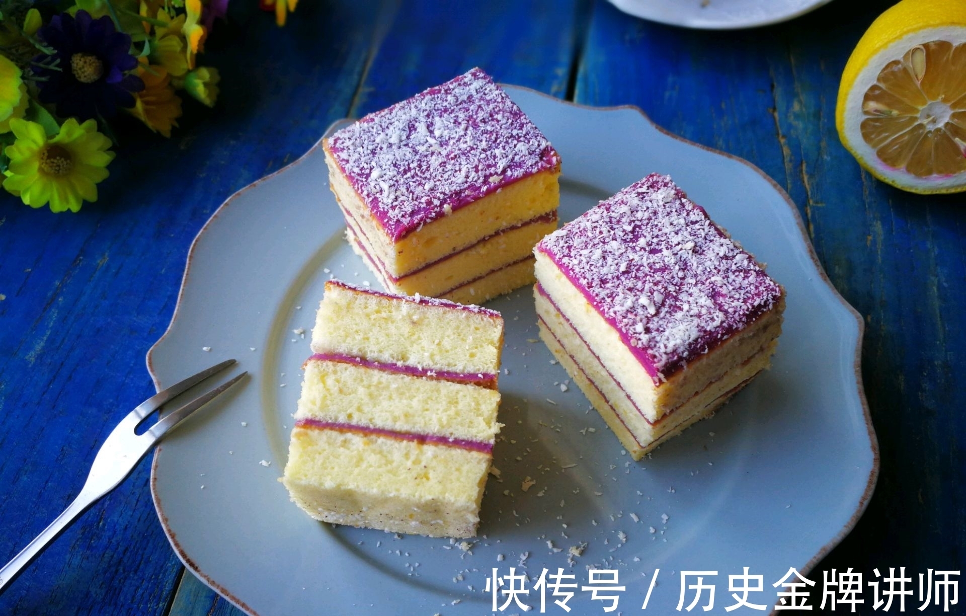 蛋糕片|用紫薯和山药做的高颜值蛋糕，健康无添加，做法也简单