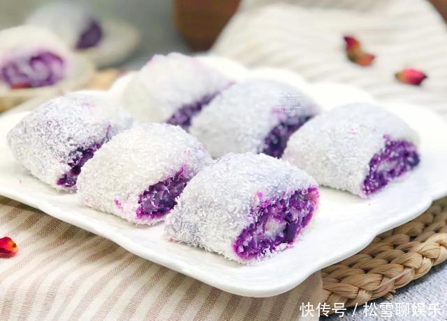 糯米粉|紫薯只会煮着吃教你一招,一蒸一卷超省心,香甜软糯吃上瘾