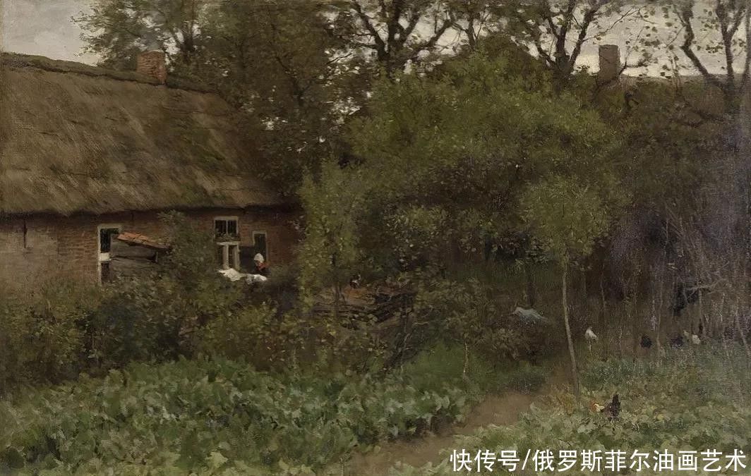 盛开的桃花|荷兰画家,海牙画派的代表人物~梵高妹夫的风景油画作品欣赏