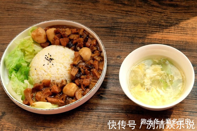 步骤|香菇卤肉饭配丝瓜鸡蛋汤,做法简单营养好,详细食谱分享,看看吧