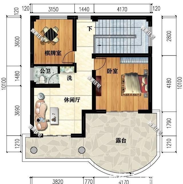 主卧室|带架空层设计的四层别墅，第一栋宽9米，造型照样大气