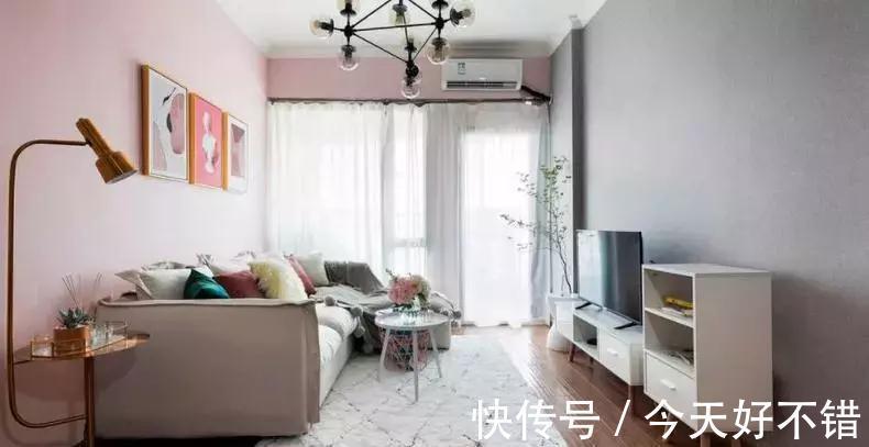 二手房|50㎡小户型二手房改造,粉色背景墙少女心十足,最喜欢主卧设计