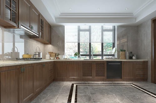 客厅|东北夫妻回乡建370㎡别墅,选胡桃木装中式,刚进门厅就被迷住