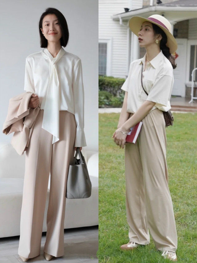 阔腿裤|阔腿裤、无痕裤都烂大街了！今夏大火的“杏裤”，遮肉百搭又高级