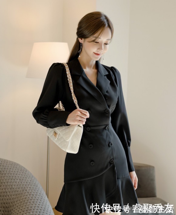 爵士&晴天美图:孙允珠,爵士格调沉韵暗曦百褶西装裙