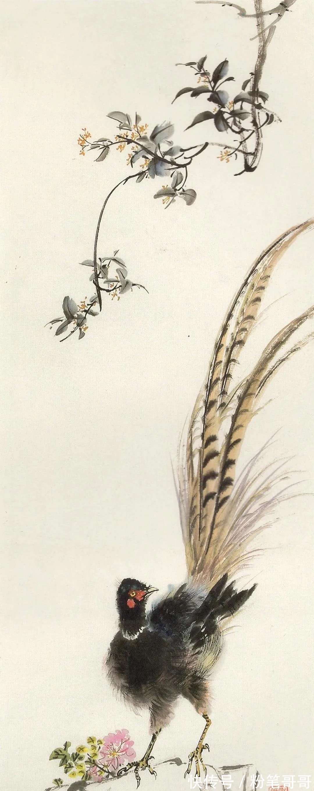 花鸟画@近现代四川水平最高的花鸟画家之一|刘既明画芦雁