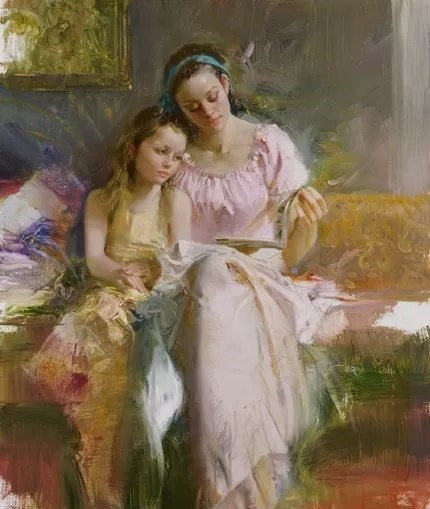 人物#皮诺德埃尼的油画人物，色彩斑斓，动静结合，光彩照人