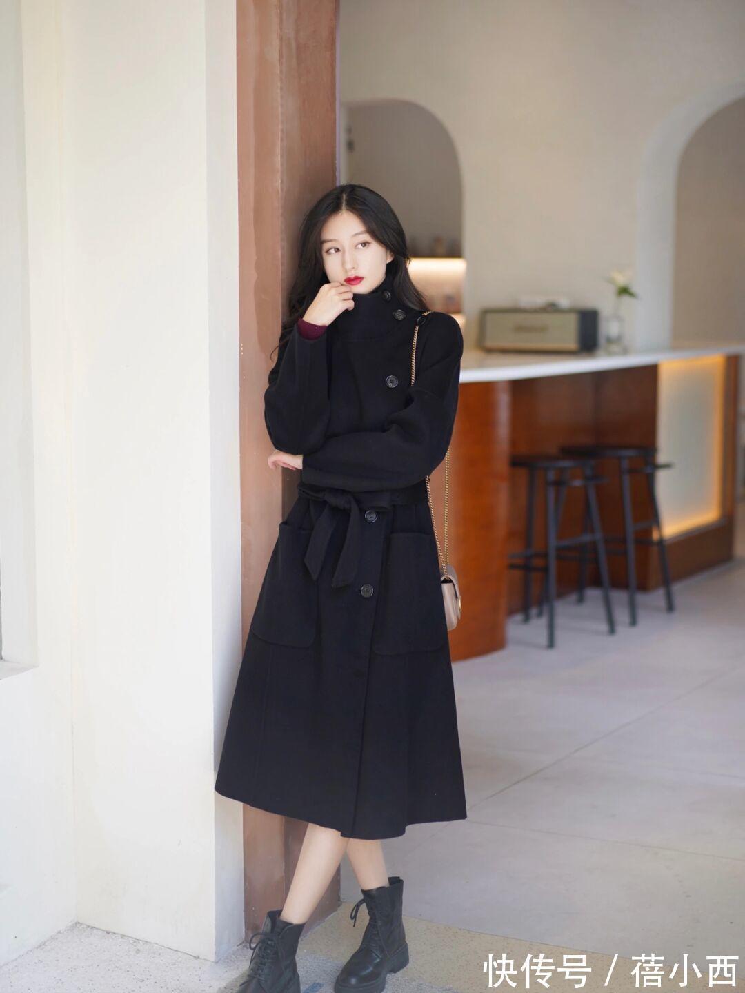 半身裙|秋冬建议多穿“大衣”,搭配半身裙保暖又优雅,搭配阔腿裤真高级