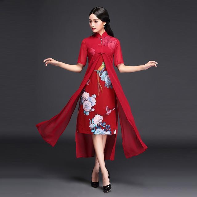 连衣裙|古韵高雅的旗袍裙,造就出一个大家闺秀