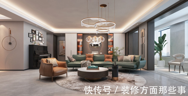 轻奢|190㎡现代轻奢,多样的色彩使室内空间增加更多活力趣味