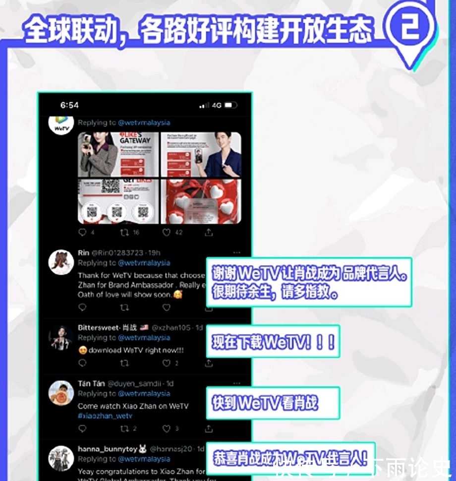 wetv|不容低调!四位代言人中能登上世趋和各国推特的只有肖战