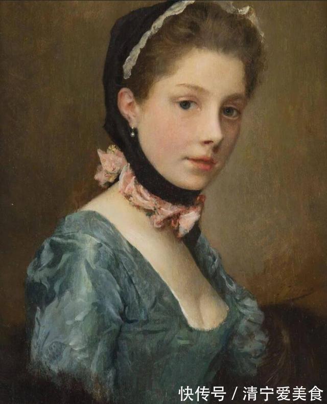 肖像画!花容月貌般的法国女性人体油画,眉梢眼角藏秀气,声音相貌露温柔