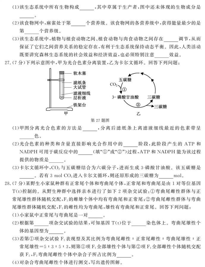 2021年1月浙江普通高中学考试题和参考答案