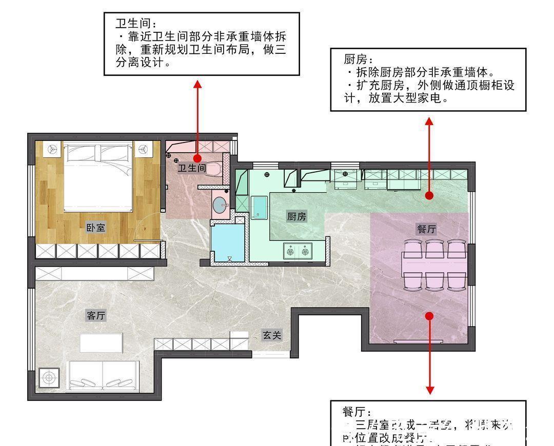 空间|将三居室，爆改成父母钟爱的一居室，处处彰显中式的美