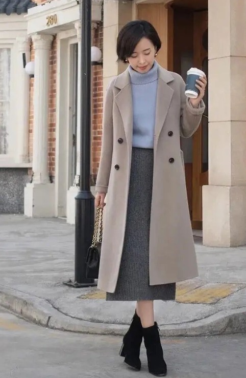 高跟鞋|不管20岁还是40岁,穿大衣少配打底裤,俗气还显老