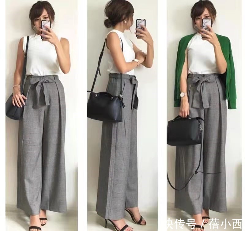 时尚感|日本小姐姐的阔腿裤穿搭太高级,简约又优雅,每一套都可照着穿