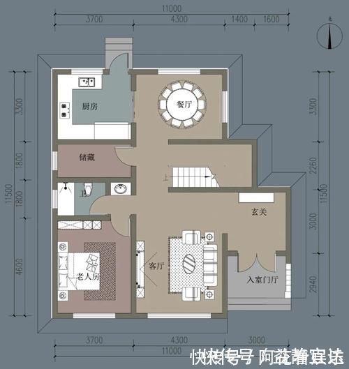 占地面积|农村自建三层别墅,面宽仅11米,7室1厅带书房,占地面积小也能建好房