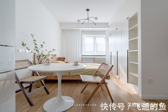 水磨石砖|25㎡原木+白打造超多收纳的MUJI风