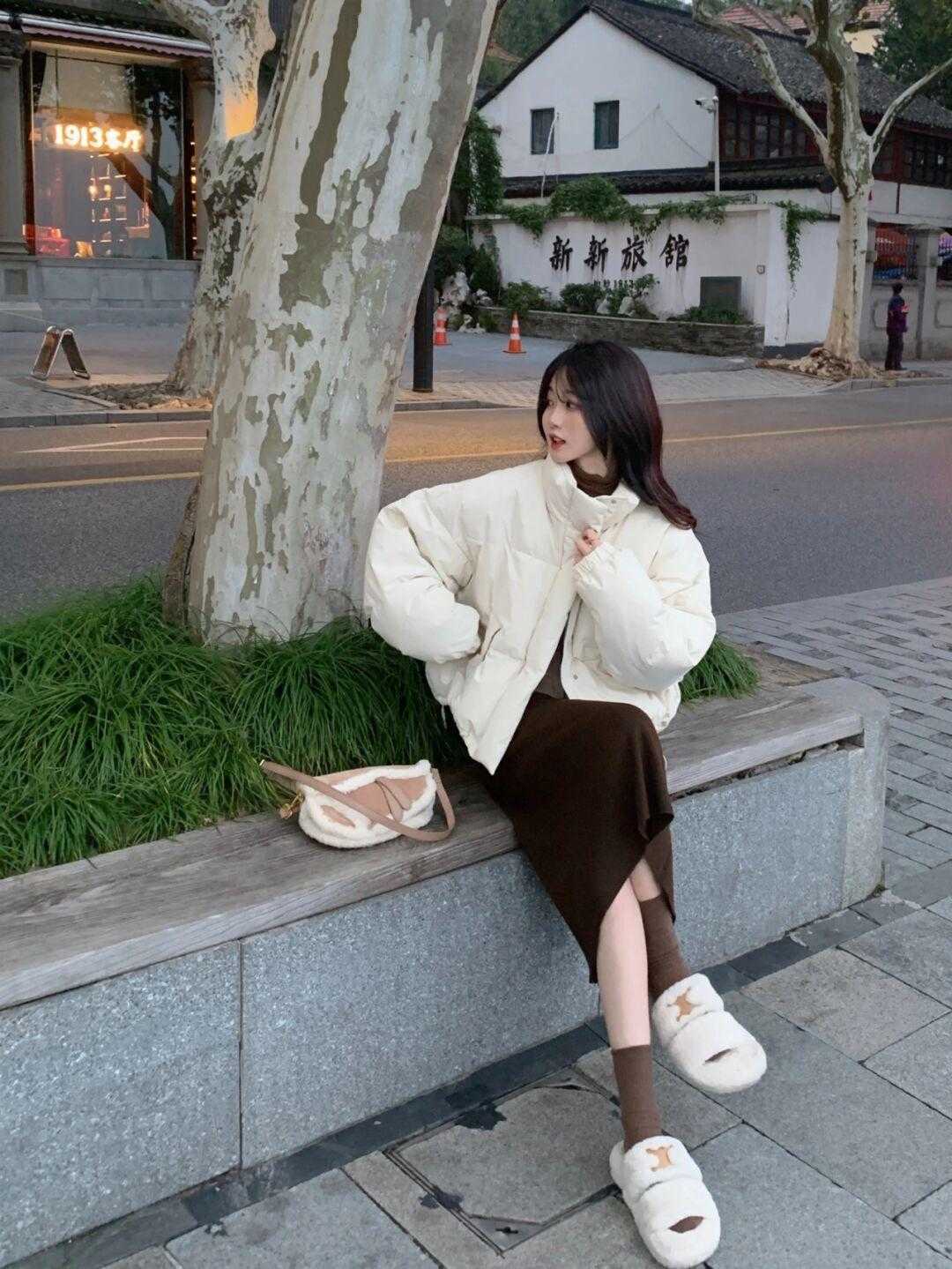 小姐姐|短款羽绒服,小个子小姐姐的绝佳选择