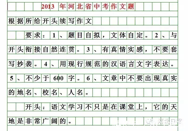 题目|河北2021中考作文题来啦！你会怎么写