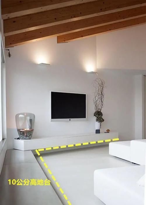 地台|除了沙发,靠墙打10公分悬空地台,来20个客人都坐得下!