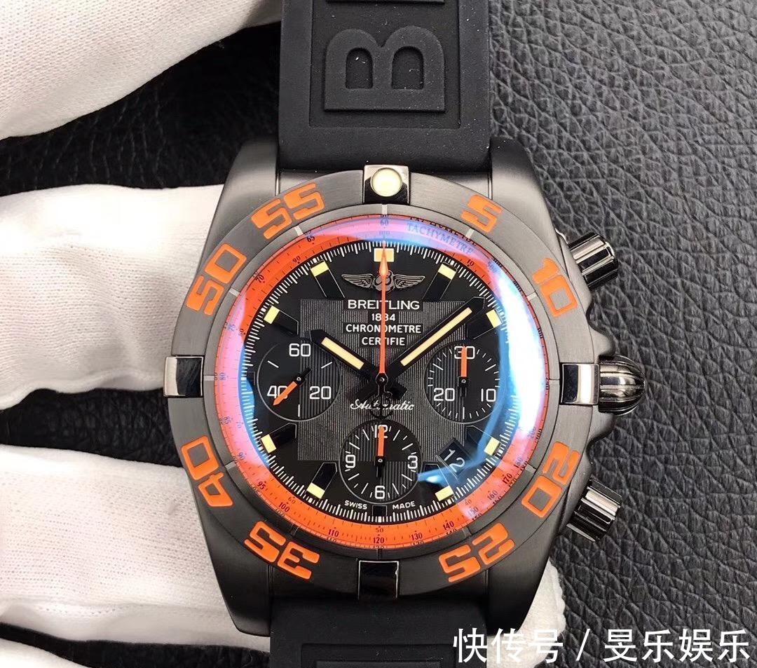 腕表 GF厂百年灵机械计时黑鹰橙圈复刻表细节质量评测!