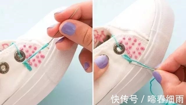 diy 小白鞋穿腻了?试下刺绣后的小白鞋,一样穿出“花”样!附教程