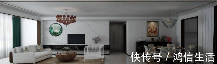 背景墙|秋风清,秋月白,传统和现代元素的完美碰撞,打造舒适的四居室