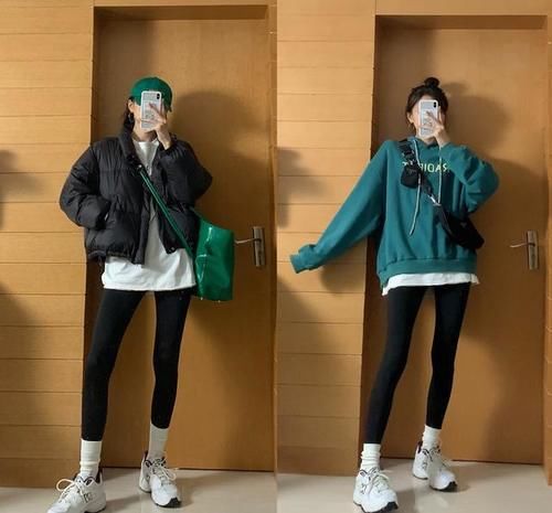 除了优雅潇洒的大衣以外， 羽绒服也是不少姐妹们的御寒必备 ！