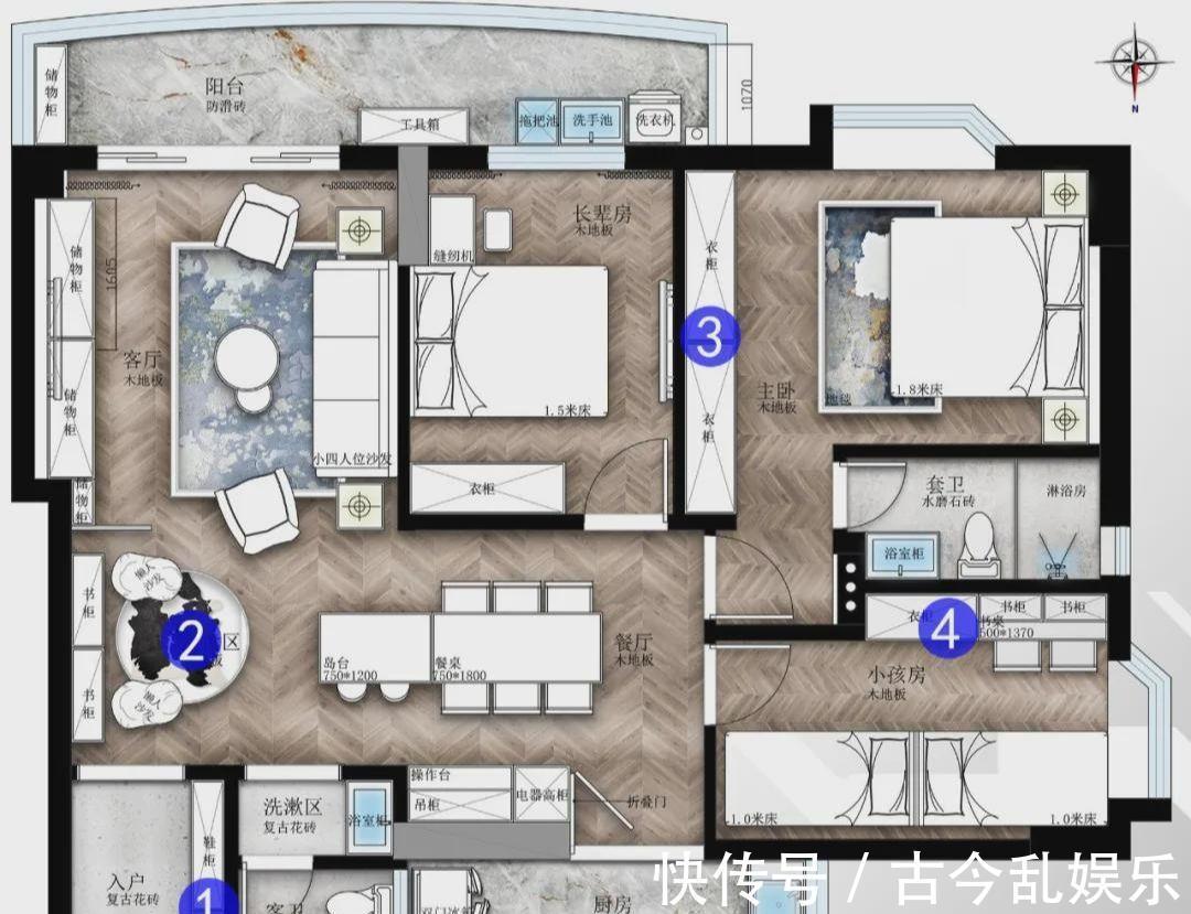 齐家云云|实用132平现代简约木色调三室，趣味，简约，原木