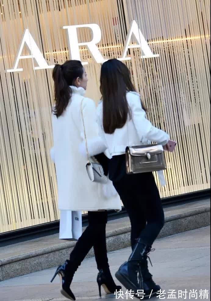 美腿 街拍:动人不凡,穿黑色长筒靴的美腿美女,肉色打底裤很是性感!