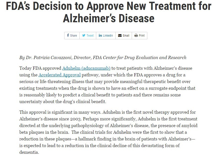 阿尔茨海默症 AD终获批,阿尔兹海默症概念或得到资金洗礼