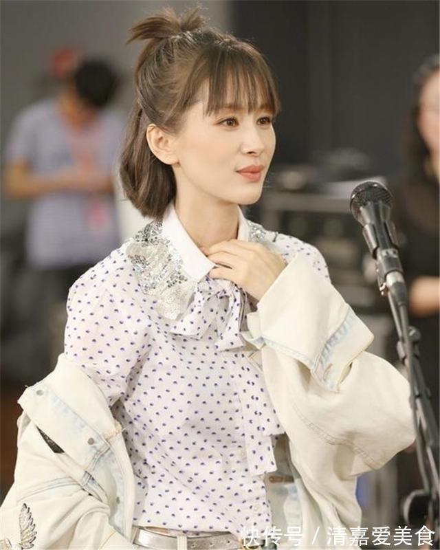杨紫|2021年流行“短发扎一半”,减龄满分,承包春夏的美