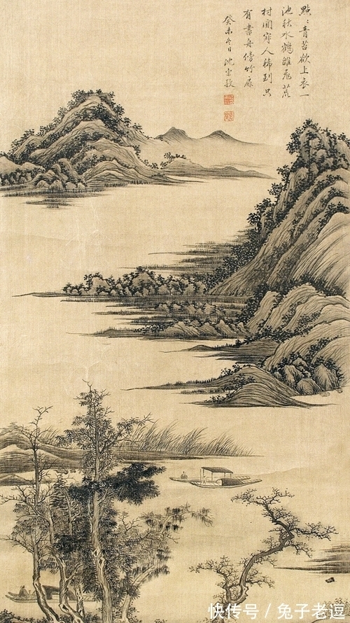 画家|画家转型期的作品,沈宗敬《山水诗意图》