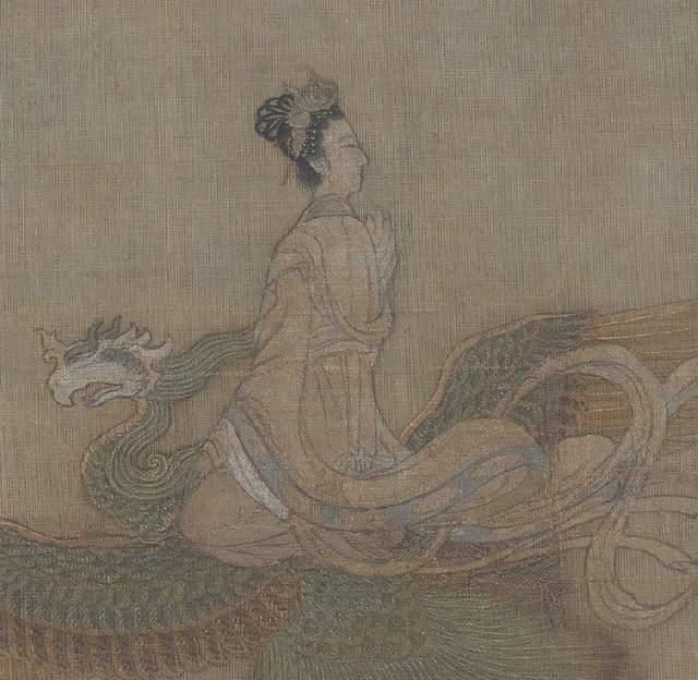 绘画@这张1500年前的古画，疑似出现穿越的仙鹤，画中的女人更奇怪