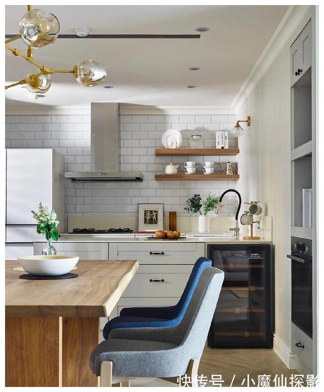 质感|她家的简约美式风格太漂亮了，巧用灰蓝色打造高级通透质感美宅！