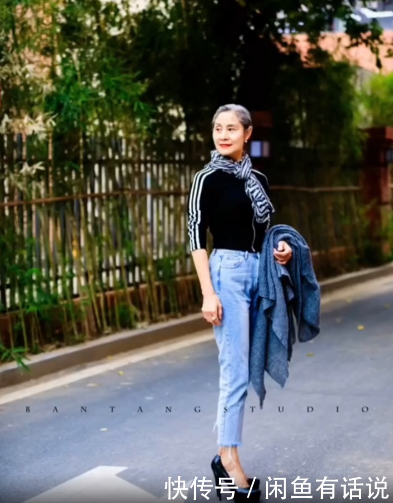 羡慕|70岁“天蝎奶奶”火了,穿牛仔装又美又飒,身材曲线年轻人都羡慕
