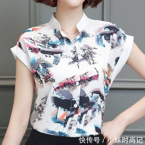 印花|无袖、短袖、中袖的雪纺衫,白领丽人们的通勤款这都有