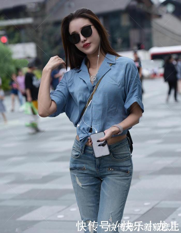 打底裤|小姐姐衬衫搭配牛仔裤,让你美得从容又大气,穿起来舒适时尚