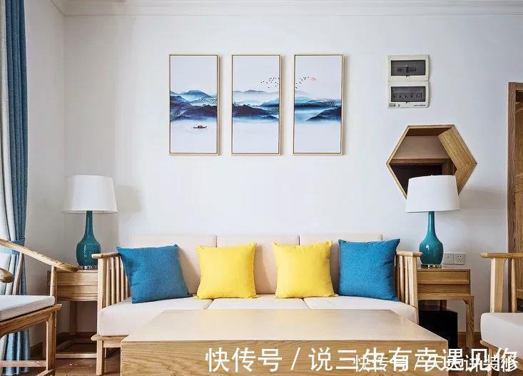 齐家栗子|135平四居室，原木中式风格，文化石电视墙，又增添了些野性美